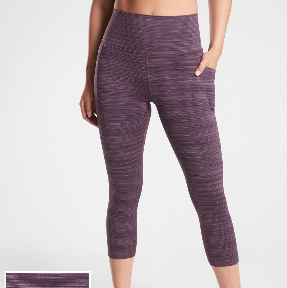 NWOT Athleta Salutation II Capri Purple Leggings